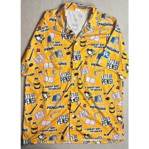 Pittsburgh Penguins Hawaiian Shirt Mens XL Yellow Sobe Promos NHL Hockey